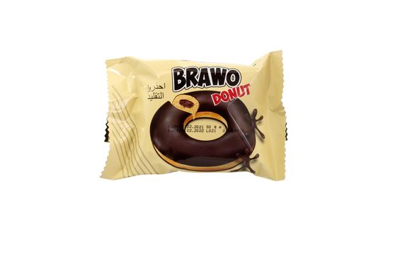 Кекс BRAWO DONUT з начинкою какао в шоколаді 50 гр.