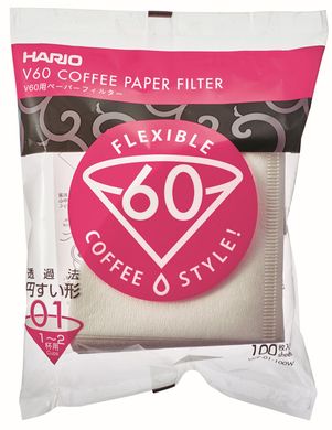 Паперові білі фільтри для пуровера 01 Hario (100 шт)