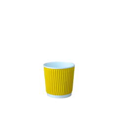 110 мл. стакан двошаровий гофрований жовтий (25 шт/рук)